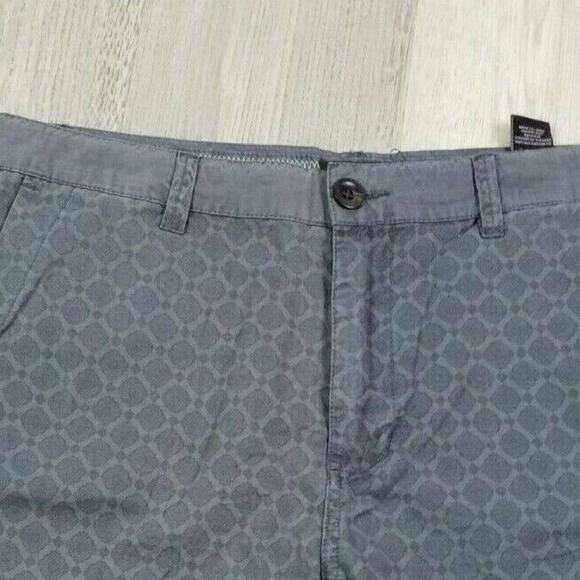 Nordstrom Union Shorts Zip Front Slant Pockets Geometric Print Cotton Size 40 - Picture 2 of 7